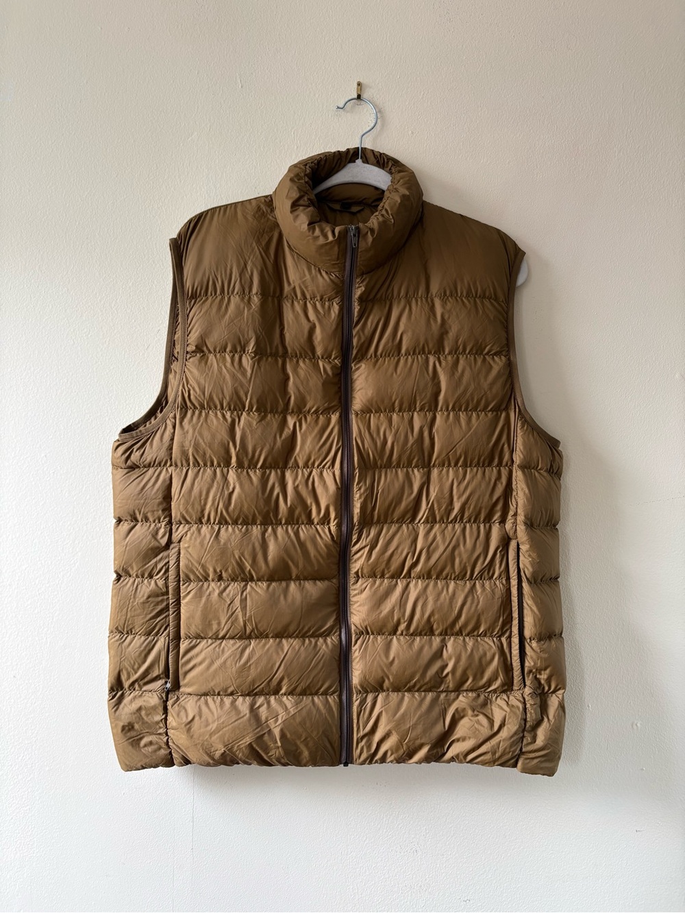 Muji Men’s Lightweight Down Quilted Puffer Vest - Brown